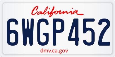 CA license plate 6WGP452
