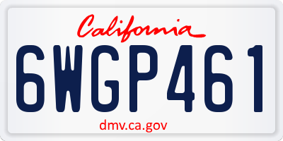 CA license plate 6WGP461