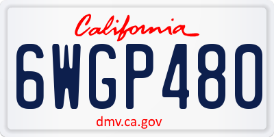 CA license plate 6WGP480