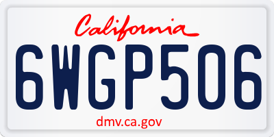 CA license plate 6WGP506