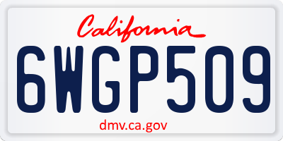 CA license plate 6WGP509