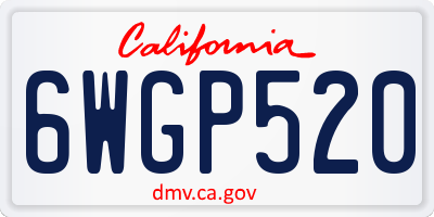 CA license plate 6WGP520