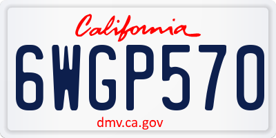 CA license plate 6WGP570
