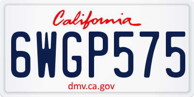 CA license plate 6WGP575