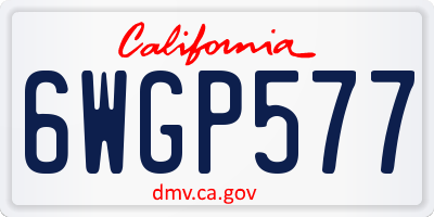 CA license plate 6WGP577