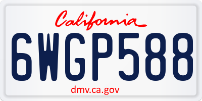 CA license plate 6WGP588