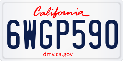 CA license plate 6WGP590