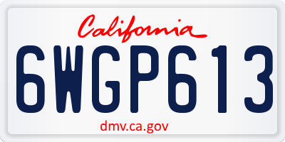 CA license plate 6WGP613