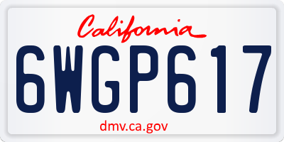 CA license plate 6WGP617