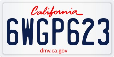 CA license plate 6WGP623