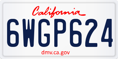 CA license plate 6WGP624