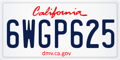 CA license plate 6WGP625