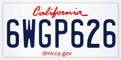 CA license plate 6WGP626