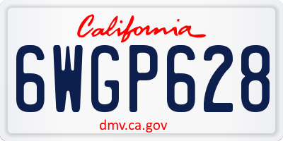 CA license plate 6WGP628
