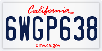 CA license plate 6WGP638