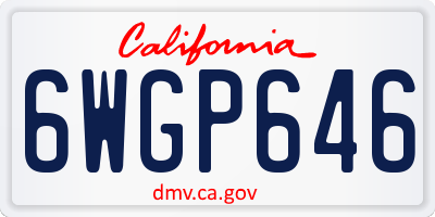 CA license plate 6WGP646