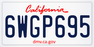 CA license plate 6WGP695
