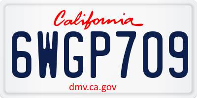 CA license plate 6WGP709