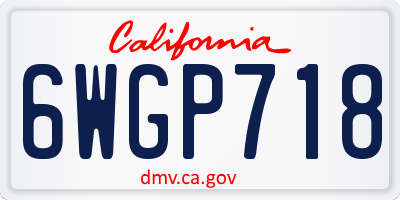 CA license plate 6WGP718