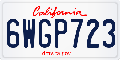 CA license plate 6WGP723