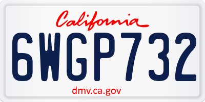 CA license plate 6WGP732