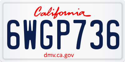 CA license plate 6WGP736