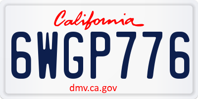 CA license plate 6WGP776