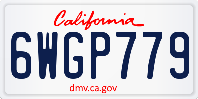 CA license plate 6WGP779