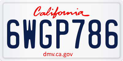 CA license plate 6WGP786