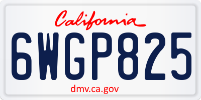 CA license plate 6WGP825