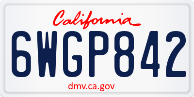 CA license plate 6WGP842