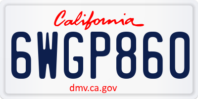CA license plate 6WGP860