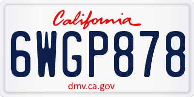 CA license plate 6WGP878