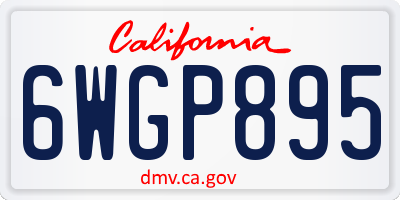 CA license plate 6WGP895