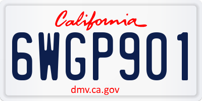 CA license plate 6WGP901