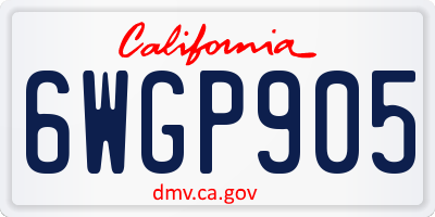 CA license plate 6WGP905