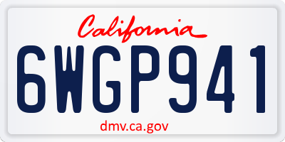 CA license plate 6WGP941