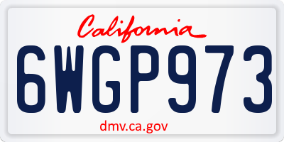 CA license plate 6WGP973
