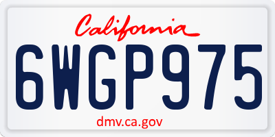 CA license plate 6WGP975