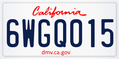 CA license plate 6WGQ015
