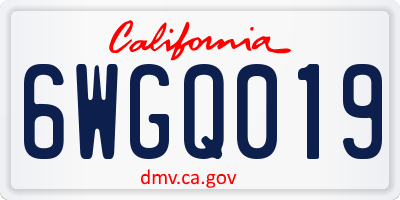 CA license plate 6WGQ019