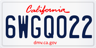 CA license plate 6WGQ022