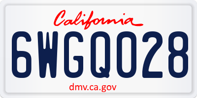 CA license plate 6WGQ028