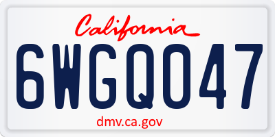 CA license plate 6WGQ047