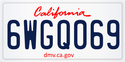 CA license plate 6WGQ069