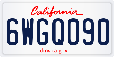 CA license plate 6WGQ090