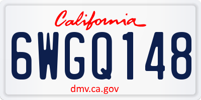 CA license plate 6WGQ148