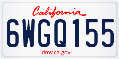 CA license plate 6WGQ155