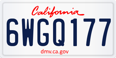 CA license plate 6WGQ177
