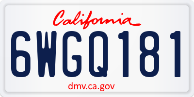 CA license plate 6WGQ181